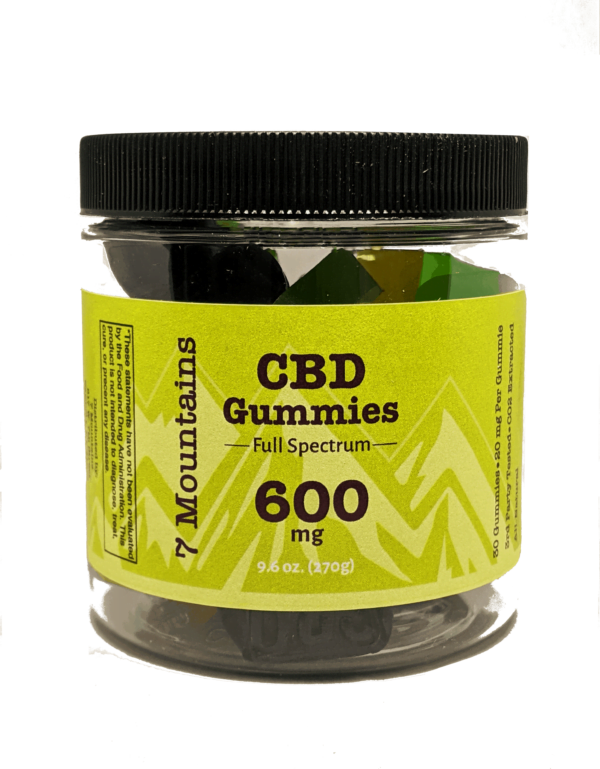 7 Mountains CBD 600 mg CBD Gummies full spectrum organically grown lab tested cbd