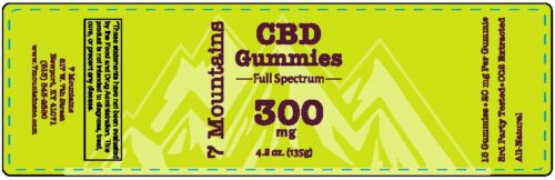 7 Mountains 300 mg CBD Gummie Label
